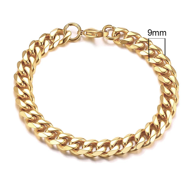 9MM AND 11MM STAINLESS STEEL BRACELET