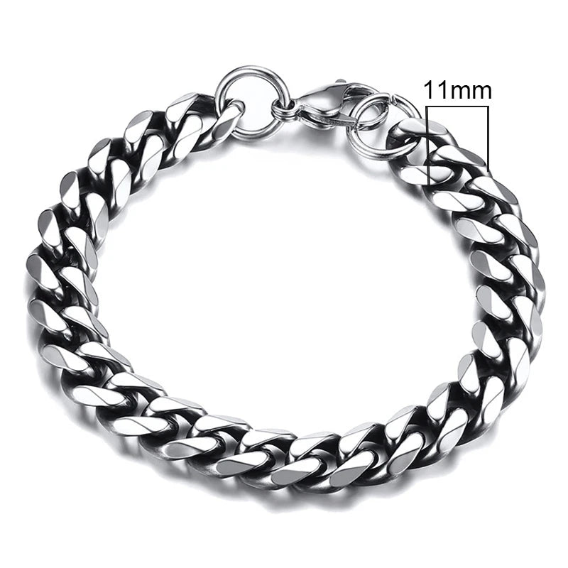 9MM AND 11MM STAINLESS STEEL BRACELET