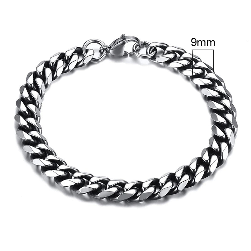 9MM AND 11MM STAINLESS STEEL BRACELET