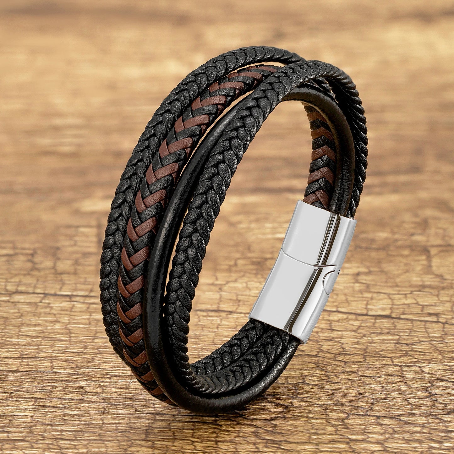 MEN'S BRAIDED LEATHER BRACELET