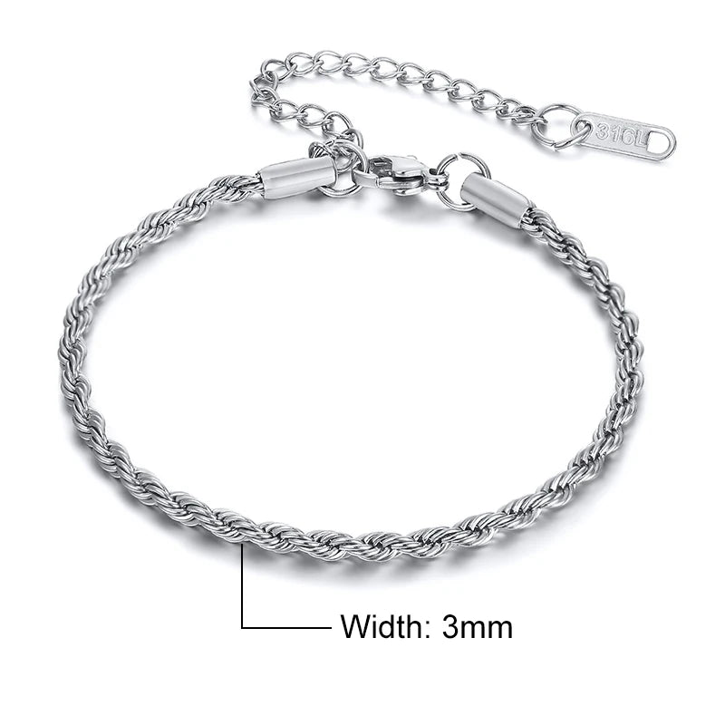 STAINLESS STEEL ROPE CHAIN BRACELET
