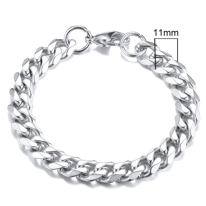 9MM AND 11MM STAINLESS STEEL BRACELET