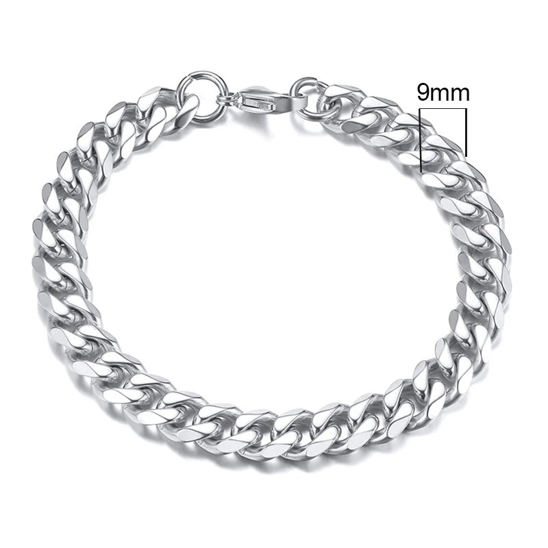 9MM AND 11MM STAINLESS STEEL BRACELET