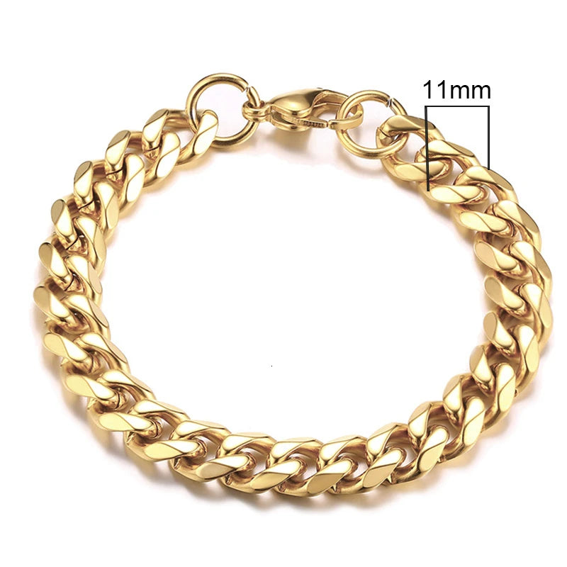 9MM AND 11MM STAINLESS STEEL BRACELET