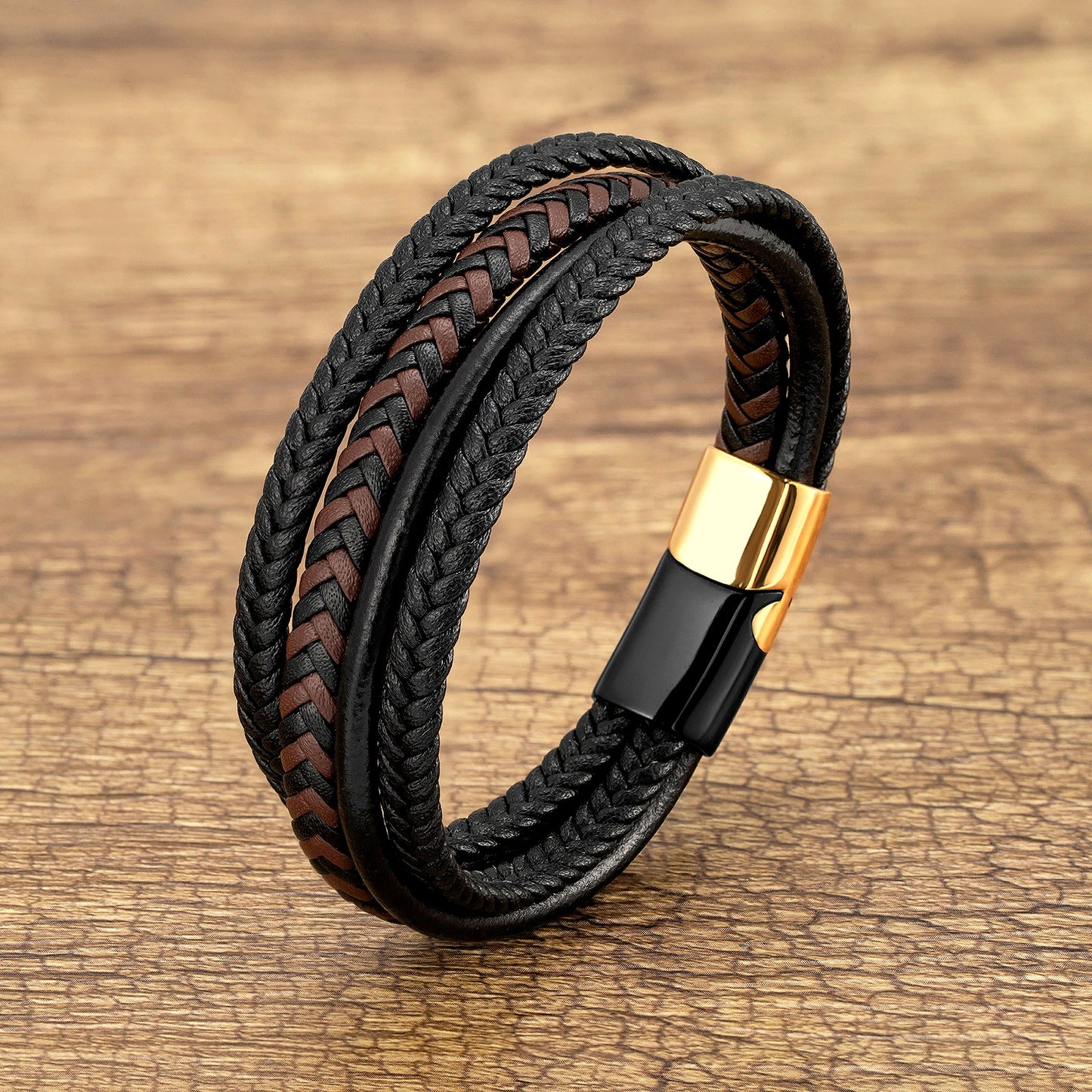 MEN'S BRAIDED LEATHER BRACELET