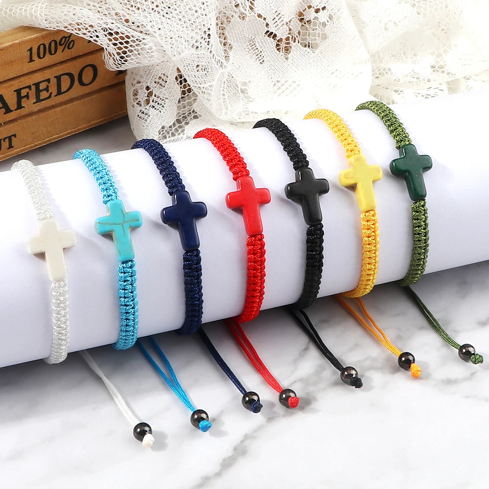 HANDWOVEN JESUS CROSS BRACELET FOR MEN AND WOMEN