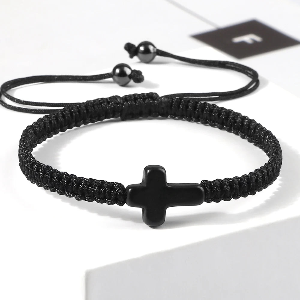HANDWOVEN JESUS CROSS BRACELET FOR MEN AND WOMEN