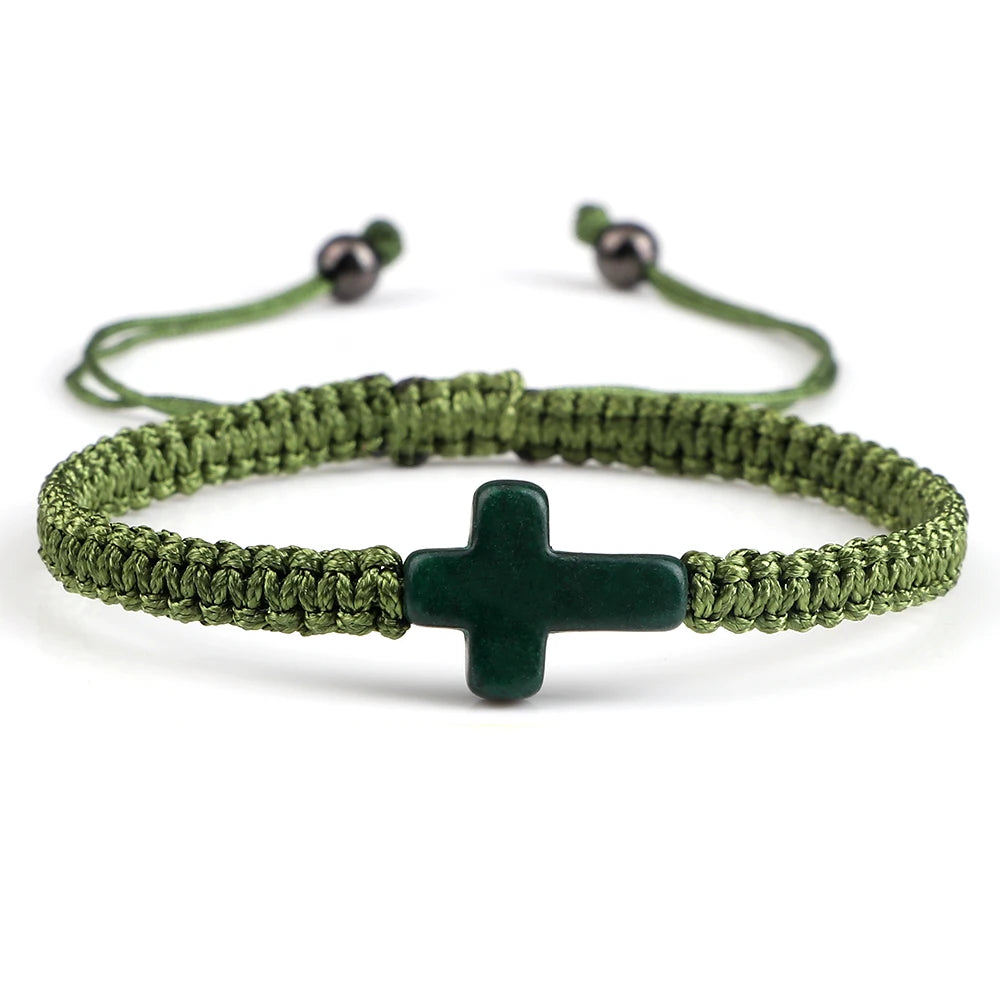 HANDWOVEN JESUS CROSS BRACELET FOR MEN AND WOMEN