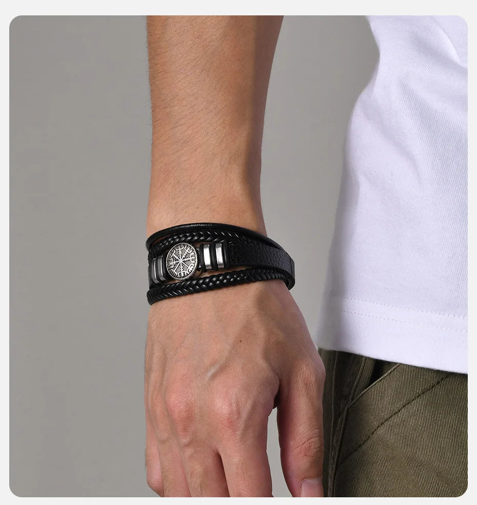 NORSE VIKING LEATHER BRACELET
