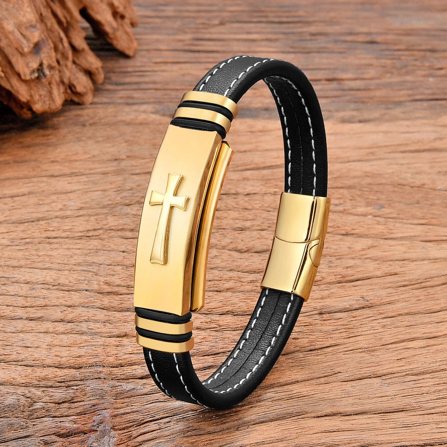 MEN'S BRACELET WITH CROSS