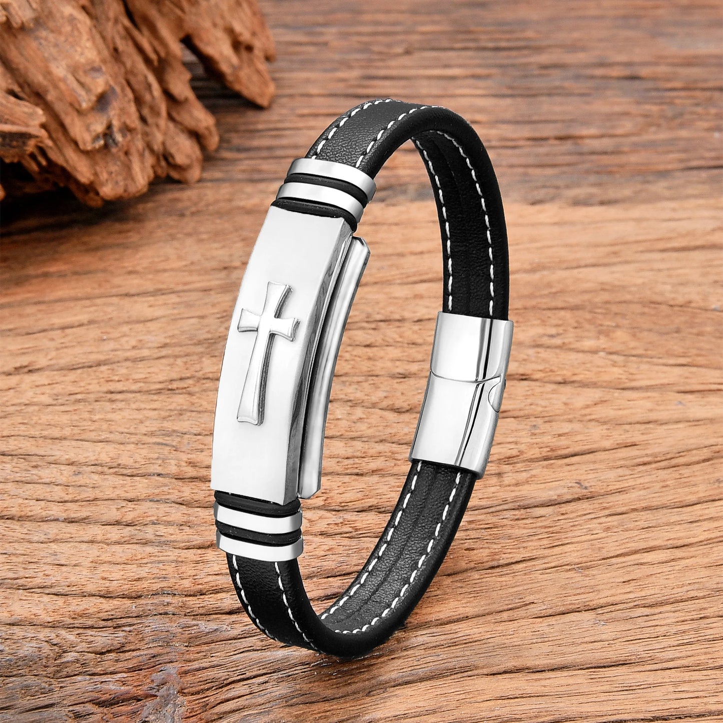 MEN'S BRACELET WITH CROSS