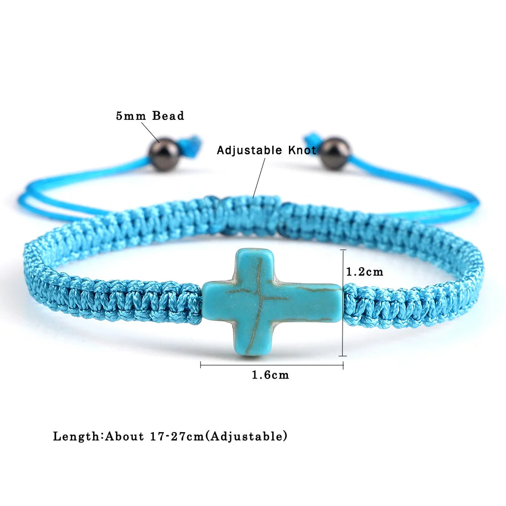 HANDWOVEN JESUS CROSS BRACELET FOR MEN AND WOMEN