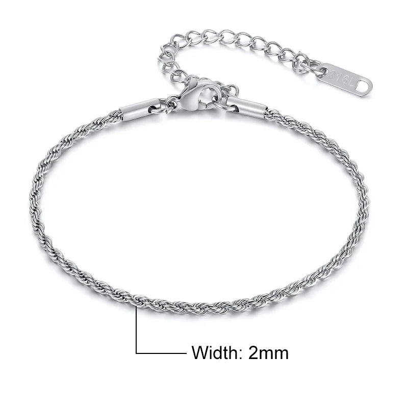STAINLESS STEEL ROPE CHAIN BRACELET