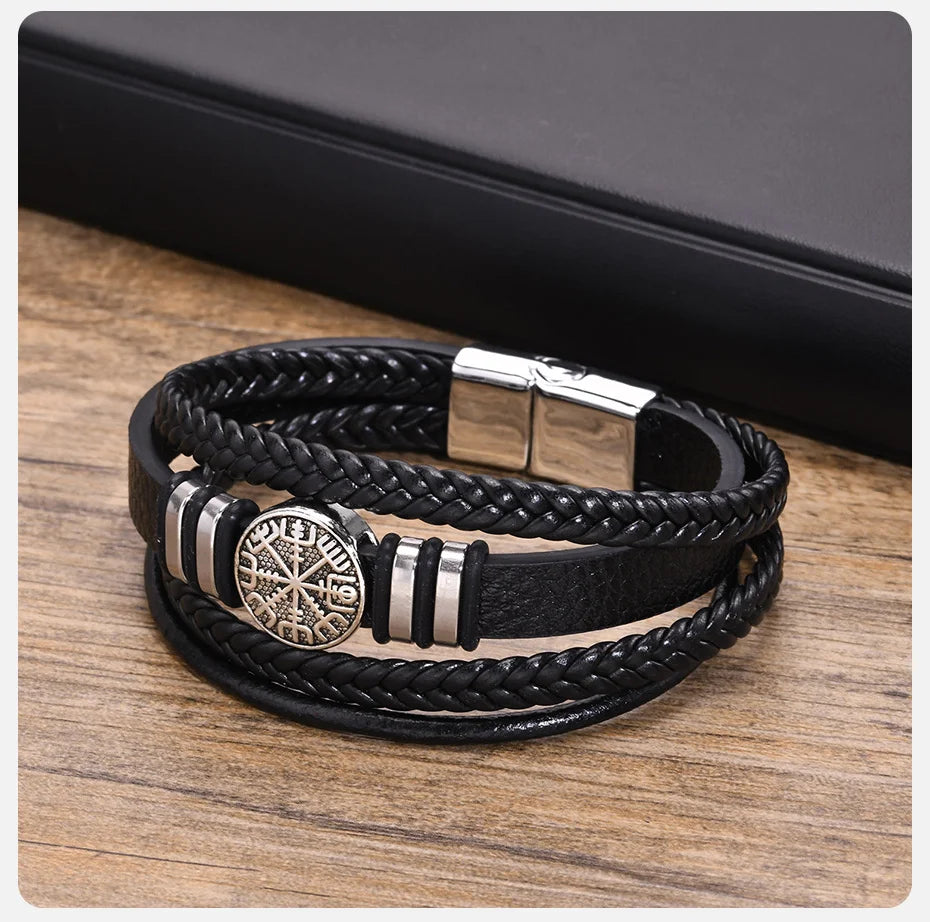NORSE VIKING LEATHER BRACELET