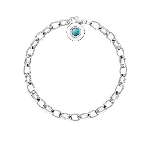 BLUE LINK CHAIN CHARM BRACELETS