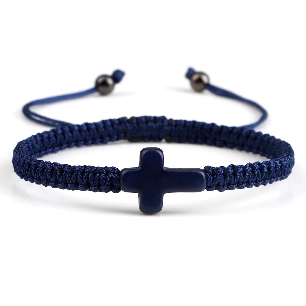 HANDWOVEN JESUS CROSS BRACELET FOR MEN AND WOMEN