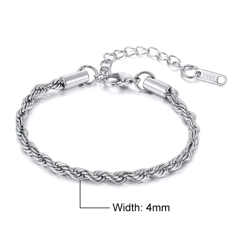 STAINLESS STEEL ROPE CHAIN BRACELET