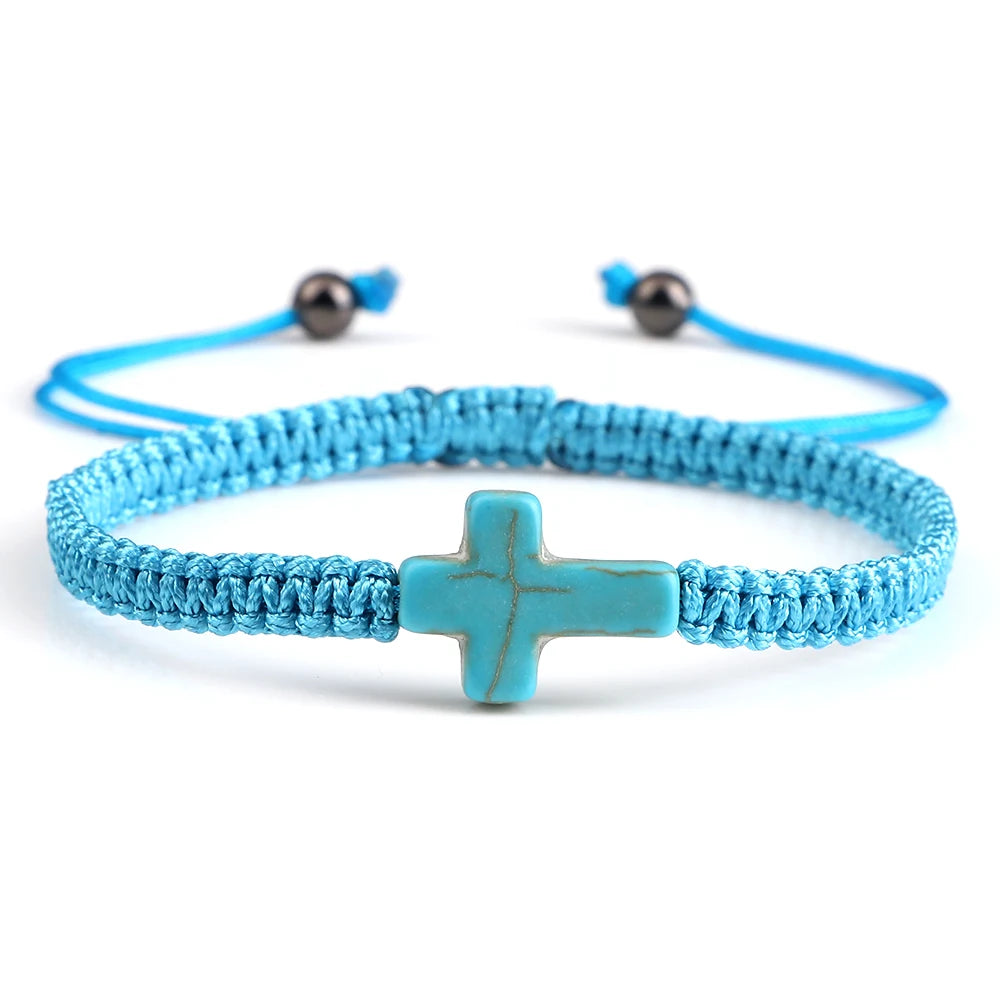 HANDWOVEN JESUS CROSS BRACELET FOR MEN AND WOMEN
