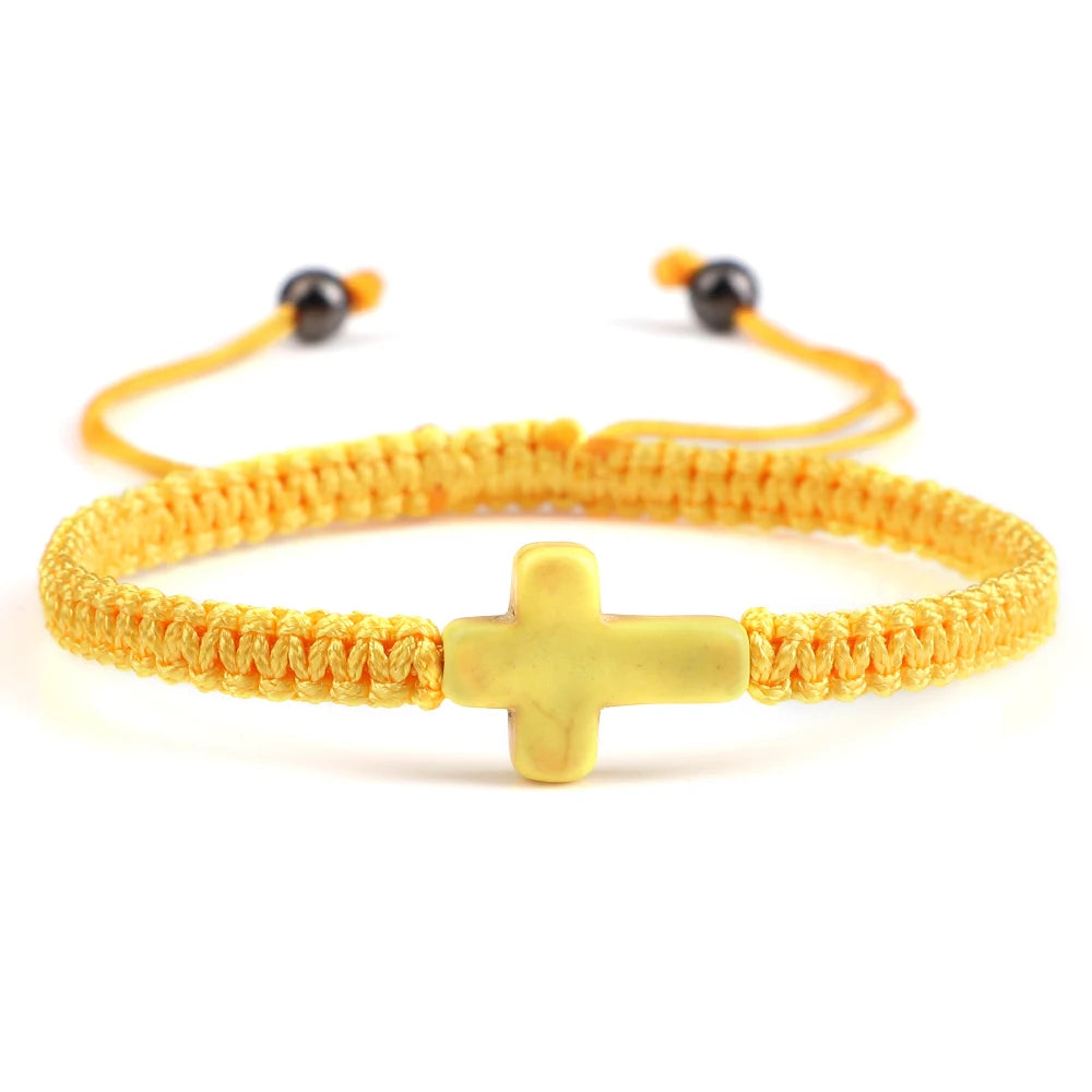 HANDWOVEN JESUS CROSS BRACELET FOR MEN AND WOMEN