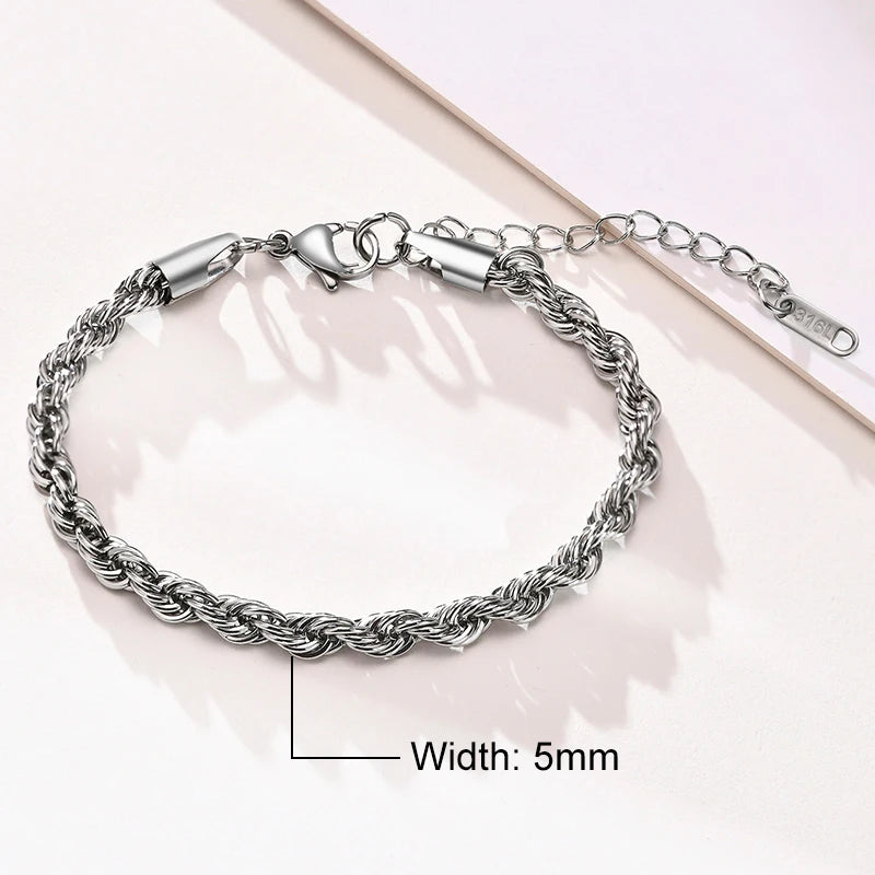 STAINLESS STEEL ROPE CHAIN BRACELET