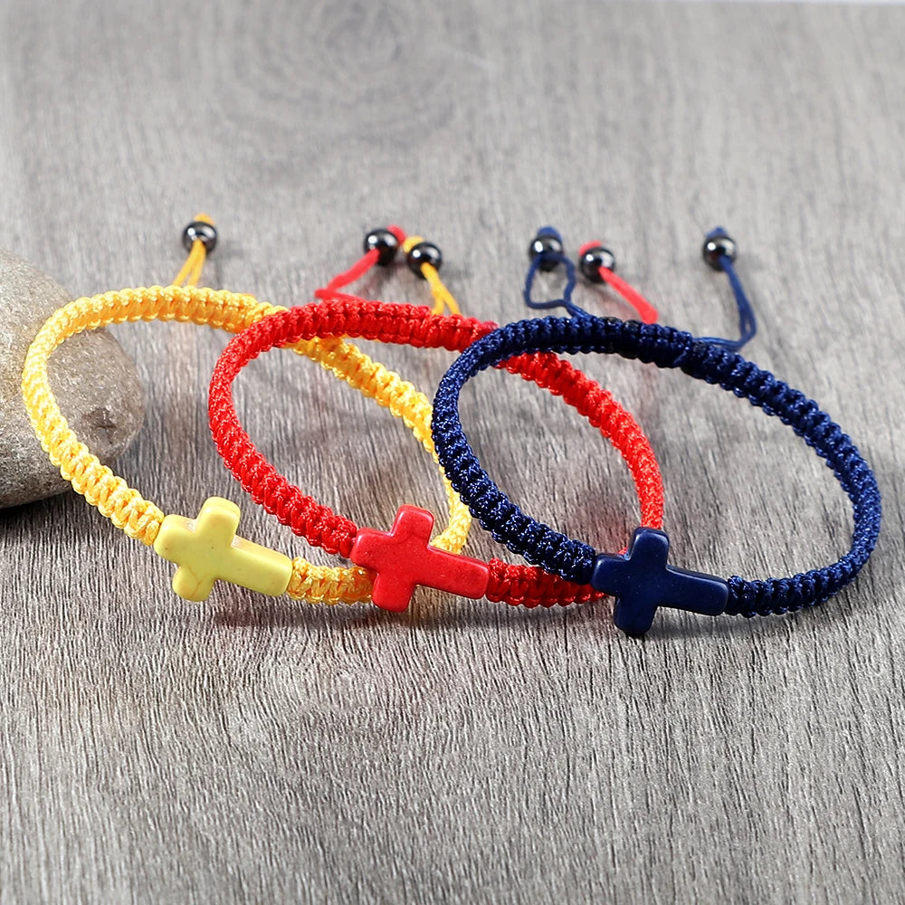 HANDWOVEN JESUS CROSS BRACELET FOR MEN AND WOMEN